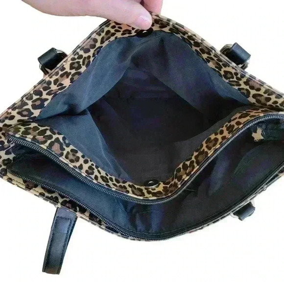 GIANI BERNINI Colorblock Pebble Tote Purse, Leopard/ Black, Made For Macy's, NWT - Picture 7 of 14